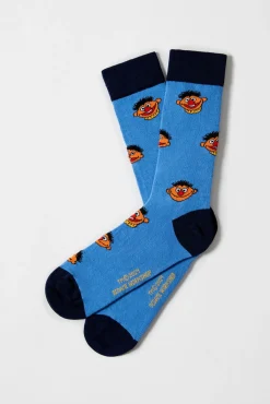 Calcetines altos Besocks de Barrio Sésamo de algodón orgánico color azul