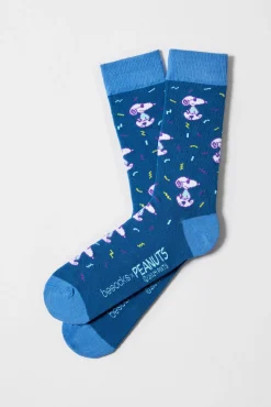 Calcetines altos Besocks de Snoopy de algodón orgánico color azul
