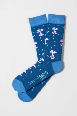 Calcetines altos Besocks de Snoopy de algodón orgánico color azul