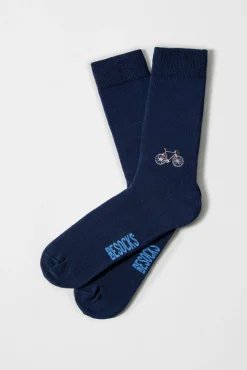 Calcetines altos print bicicleta algodón orgánico azul