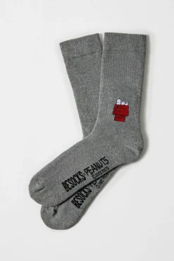 Calcetines altos SNOOPY algodón orgánico gris