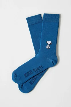 Calcetines altos SNOOPY algodón orgánico azul