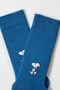 Calcetines altos SNOOPY algodón orgánico azul