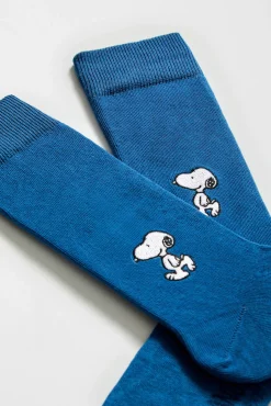 Calcetines altos SNOOPY algodón orgánico azul