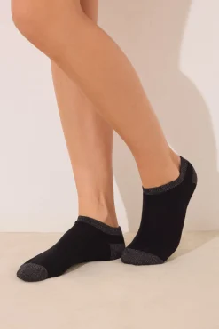 Calcetines cortos negros lurex