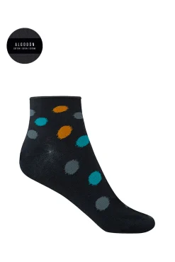 Calcetines de algodón lunares puño roulé