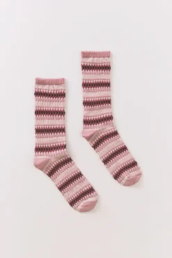Calcetines largos rombos rosa