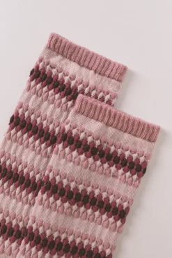 Calcetines largos rombos rosa