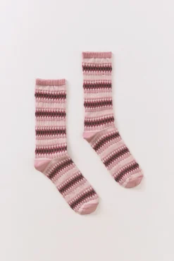 Calcetines largos rombos rosa