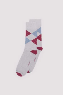 Calcetín jacquard rombos