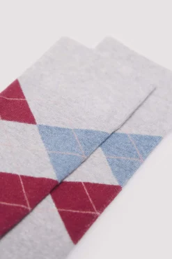 Calcetín jacquard rombos