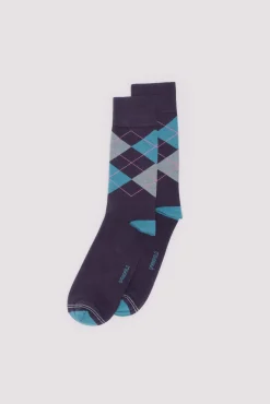 Calcetín jacquard rombos