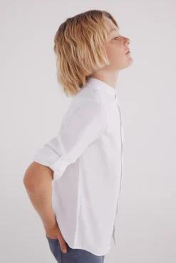 Camisa estructura cuello mao niño