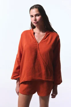 Camisa playa naranja