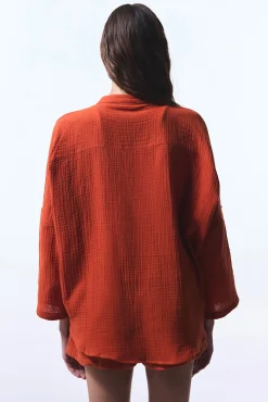 Camisa playa naranja