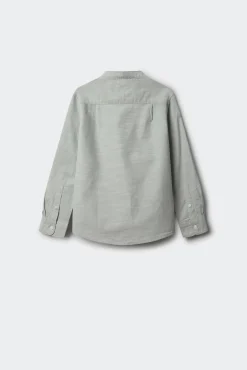 Camisa textura cuello mao niño