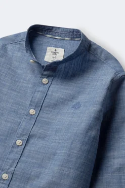 Camisa textura cuello mao niño