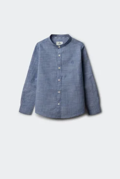 Camisa textura cuello mao niño