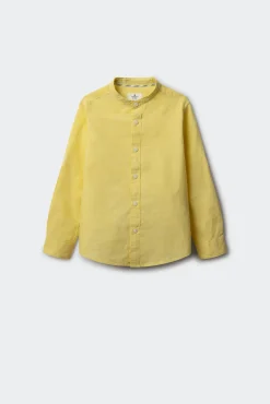Camisa textura cuello mao niño