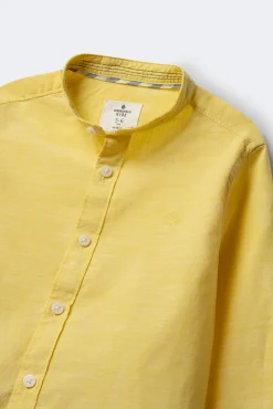 Camisa textura cuello mao niño