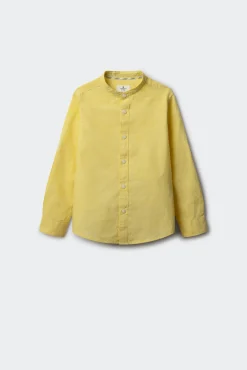 Camisa textura cuello mao niño