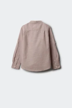 Camisa textura cuello mao niño