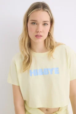 Camiseta 100% algodón amarillo