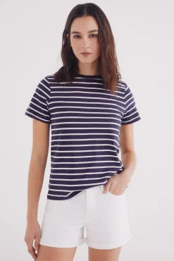 Camiseta algodón botones hombro
