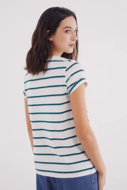 Camiseta algodón botones hombro