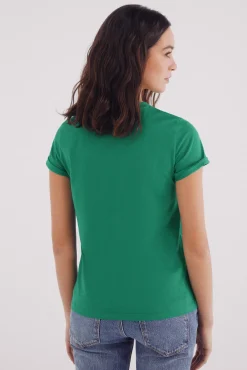 Camiseta algodón botones hombro