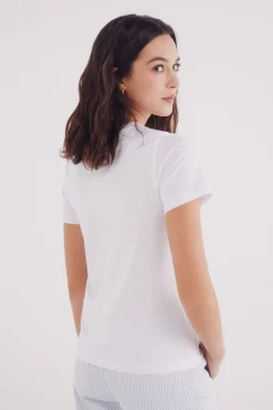 Camiseta algodón botones hombro