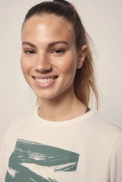 Camiseta algodón pincelada verde
