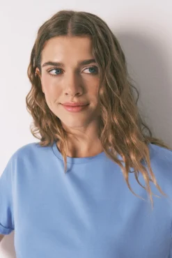 Camiseta azul 100% algodón