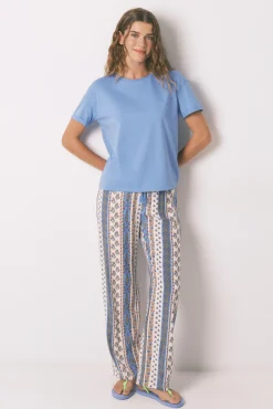 Camiseta azul 100% algodón
