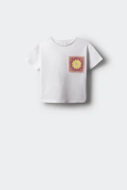 Camiseta bolsillo crochet niña