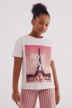 Camiseta Bonjour niña