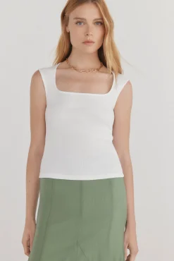 Camiseta básica canalé sin mangas