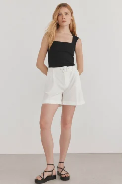 Camiseta básica canalé sin mangas