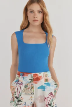 Camiseta básica canalé sin mangas