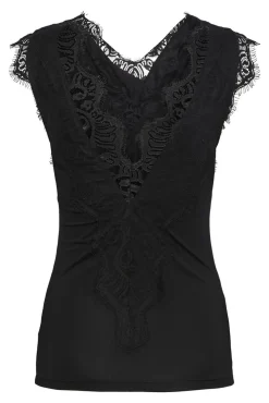 Camiseta básica detalle lencero