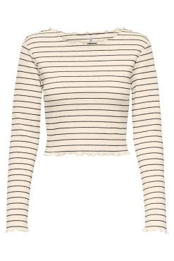 Camiseta corta manga larga bordes ondulados