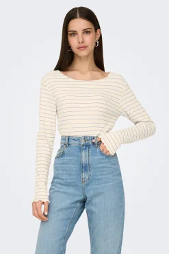 Camiseta corta manga larga bordes ondulados