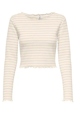 Camiseta corta manga larga bordes ondulados