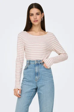 Camiseta corta manga larga bordes ondulados