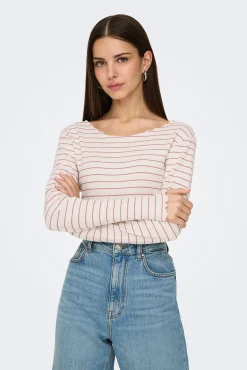 Camiseta corta manga larga bordes ondulados