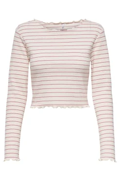 Camiseta corta manga larga bordes ondulados