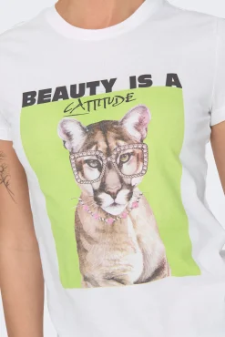 Camiseta de manga corta con dibujo frontal