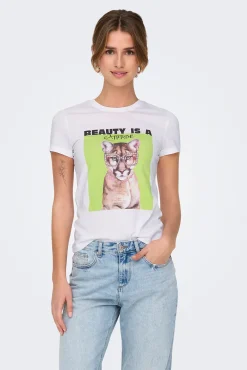Camiseta de manga corta con dibujo frontal