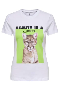Camiseta de manga corta con dibujo frontal
