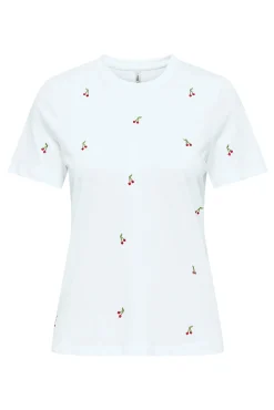Camiseta de manga corta detalle bordados